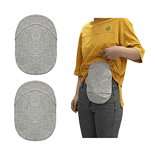 Ostomy Bag Cover Colostomy Pouch Covers Women with Round Opening Ileostomy Stomy Care Protector Wraps Cover - 2 Pcs Gray