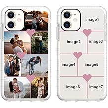 Custom Phone Case for iPhone 12 Mini, Personalized Multi-Picture Collage Photos Phone Cases ,Customized Phone Cover for Birthday Xmas Valentines Her and Him,Uartify White Impact Protective Case