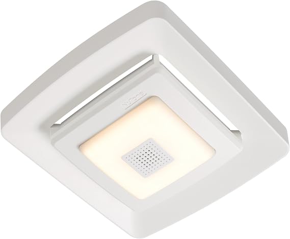 Broan-NuTone Nested Bluetooth Speaker Quick Install Bathroom Exhaust Fan Grille/Cover w/LED Light, White