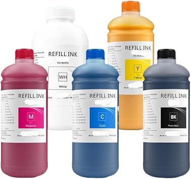 Ink Cartridge 1000ML DTG Ink Direct to Garment Textile Ink for DX5 DX7 XP600 TX800 5113 4720 I3200 F2000 F2100 R1900 R2000 Compatible with DTG Printing(Light - Pretreatment)