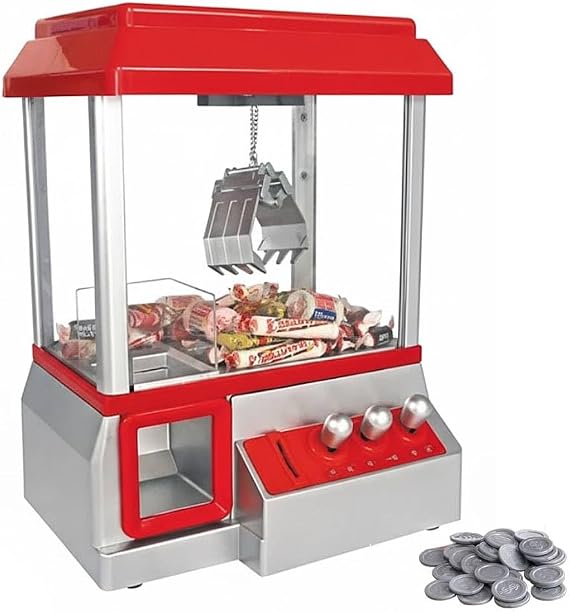 Japard Claw Machine, Mini Candy Vending Machine, Arcade Game with Adjustable Sound, Candy Grabber Prize Dispenser, Gifts for Girls Boys Party Special Event