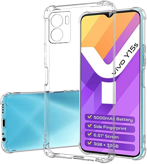 USTIYA Case for Vivo Y01 y Y15s 2021 Clear TPU Four Corners Protective Cover Transparent Soft funda