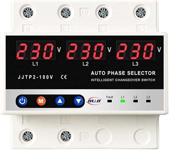 Microcontroller Based 3P Voltage Protector Digital Display Voltage Meter Adjustable Voltage Protective Device with Automatic Phase Switching Function