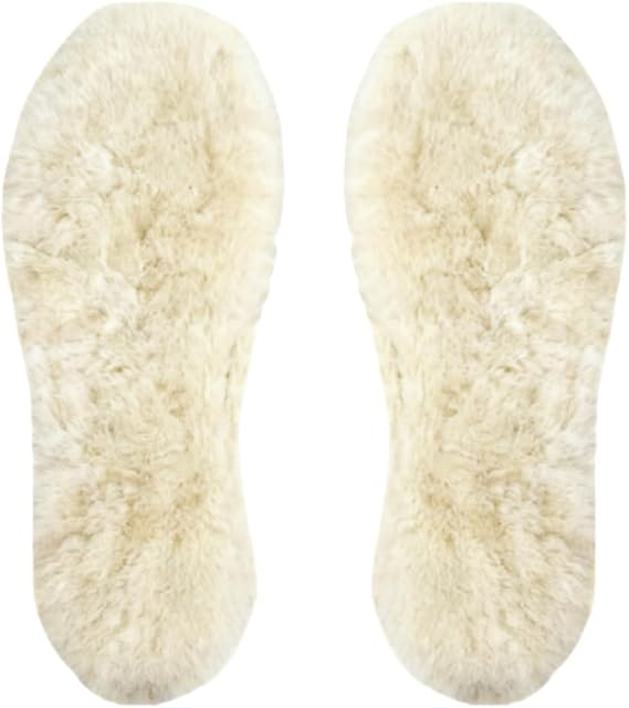 Sheepskin Insoles, Genuine Thick Warm Wool Insert for Women Men, Warm Fleece Wool Insoles, Replacement Sheepskin Soles for Shoes Boots Slippers