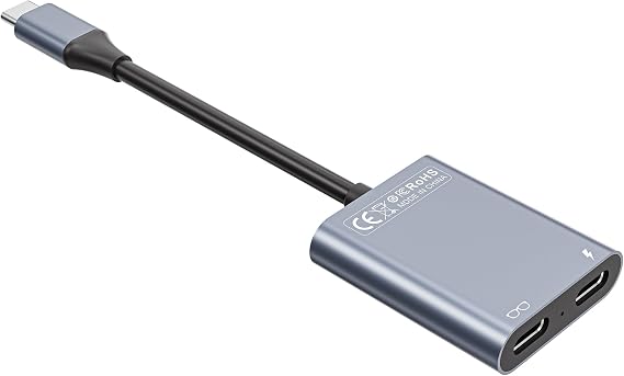USB-C to Glasses Charging Adapter, Charge and Play Adapter with 100W PD Charging and 4K@60Hz Display Output, for Switch (Not Switch 2), ROG Ally, PS4/5, Xbox, Mac mini, Laptops & DP Alt Mode Devices