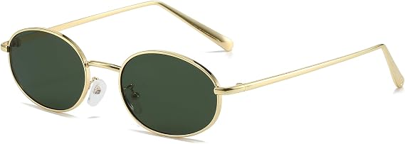 Retro Oval Sunglasses for Women and Men Classic Vintage 90s Hippie sunglasses Metal Frame Sun Glasses