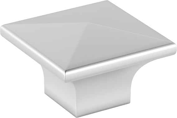 Richelieu | McKenzie 1 1/4-inch (32 mm) Matte Chrome Square Cabinet Knob