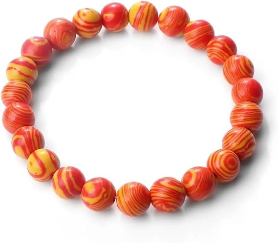 Handmade Natural Malachite Gemstone 8mm Round Beads Bracelet for Women