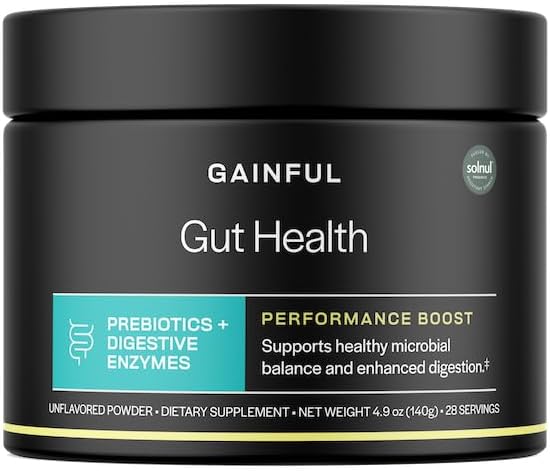 Gainful Gut Health Performance Boost Powder Drink Mix with Prebiotics and Digestive Enzymes Blend, Supports Balance, Daily Digestive Health & Gut Health Supplement, Unflavored, 28 Servings