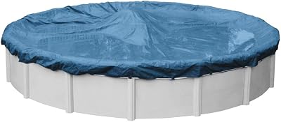 Pool Mate 30 ft Classic Blue Winter Pool Cover for Above Ground Pools, 4 ft Overlap 34 ft Cover Size, Solid 8 x 8 Scrim, 2.36 ozyd2, Style: 3530-4PMA