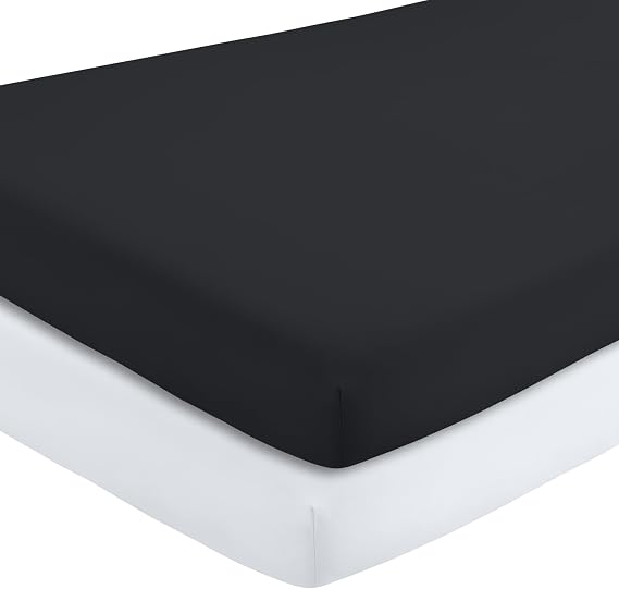 Bare Home 2-Pack Fitted Crib Sheets - Premium 1800 Ultra-Soft Microfiber - Breathable - Baby Sheet - for Boys & Girls - Fits Standard Crib and Toddler Mattresses (Black/White)