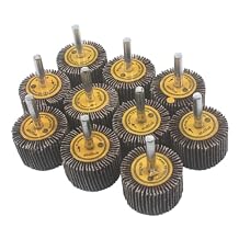 10 Pcs 40mm Flap Wheels, 1/4'' Shank 80 Grit Aluminum Oxide Grain Mounted Flap Sanding Wheel for Drill, Grinder, Rotary Tools