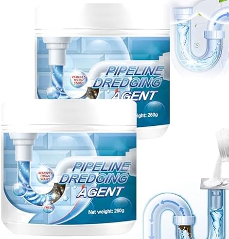 Powerful Pipe Dredging Agent for Kitchen and Toilet Pipelines,Pipeline Dredging Agent Express Dredging,Drain Clog Remover,Kitchen Sink Drain and Pipe Cleaner (2PCS)