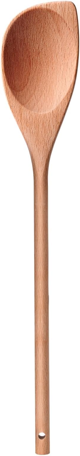 LorisArm 12" Wooden Corner spoon, Solid Wood Spatula & Spoon, Handcraft Wood Spoonula Cooking Utensil, Kitchen Spatulas for Baking, stirring, Serving, Scraping.
