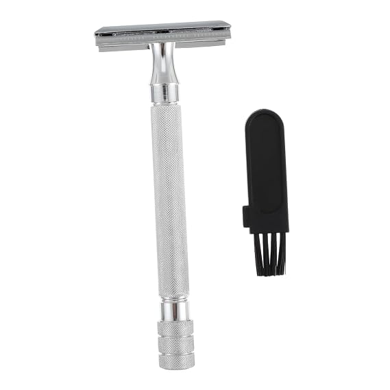 Manual Beard Shaver Aluminum Alloy with Brush Double Safety Razor