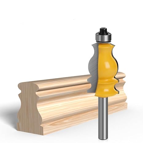 1/4" Shank Fish Tail Moulding Router Bit, 25.4mm Cutter Diameter, for Stair Handrails & Decorative Edging