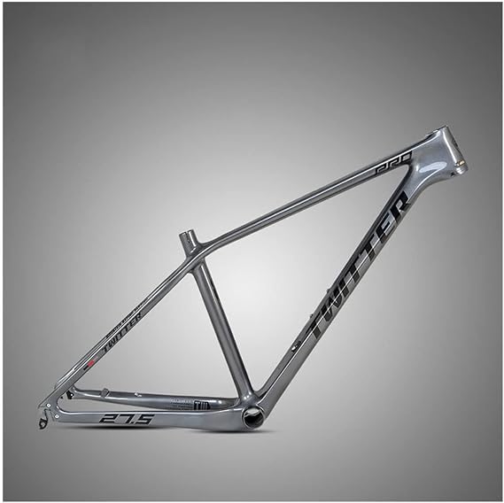 Carbon Fiber Bike Frame 15'' 17'' 19'' Hardtail Mountain Bike Frame 27.5er 29er Disc Brake Frame QR 135mm Internal Routing XC AM(Dark Gray,27.5 * 17'')