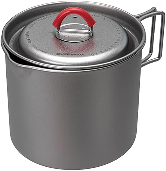 Evernew Titanium Lightweight Camping Mug Pot w/Folding Handle Set, 500ml