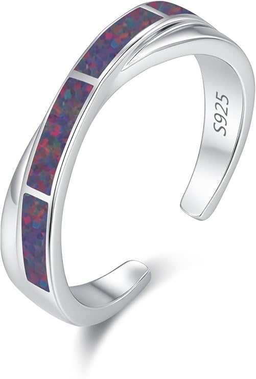 Faith Hope Love/I Can Do All Things Ring 925 Sterling Silver Opal Ring Adjustable Rings for Women Opal Jewellery for Girls Women