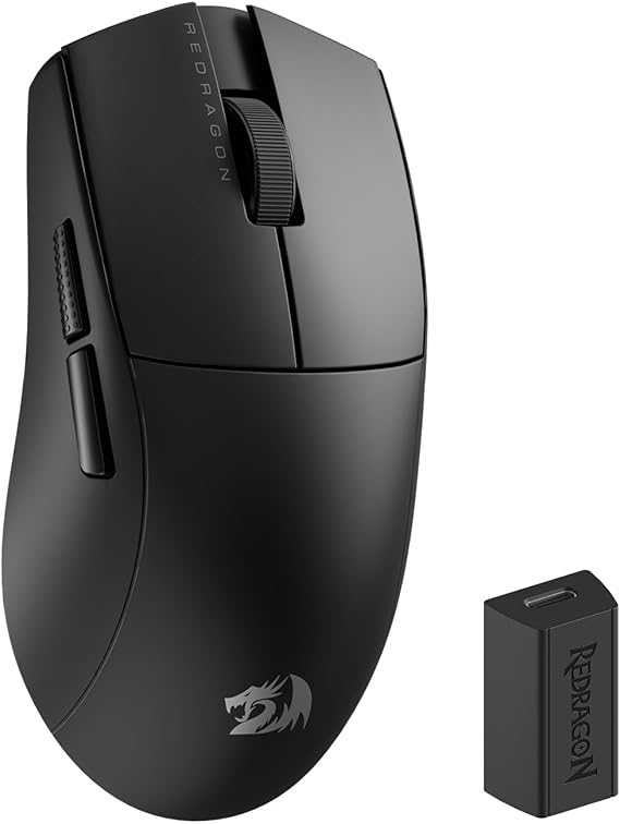Redragon M916 PRO 3-Mode Wireless Gaming Mouse, Hype-Speed 4K Polling Rate, 49G Ultra-Light 26K DPI Gamer Mouse w/Ergonomic Natural Grip Build, Redefinable Macro Buttons, Software Supported | 4K Polling Rate, Dedicated for FPS Gamers, Redefine Keybinding Macro, Ergonomic Grip Body Comfort