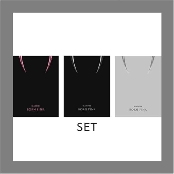 BLACKPINK BORN PINK 2nd Album BOX SET Version CD+Photobook+Accordion Lyrics Paper+Large Photocard+Postcard+Instant Film+Selfie Photocard+Tracking (SET(BLACK+PINK+GRAY))