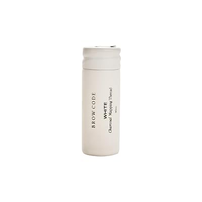 Brow Code Charcoal Brow Mapping Thread Pre-Inked Professional Eyebrow Shaping Thread with Activated Charcoal 30m, Black or White White