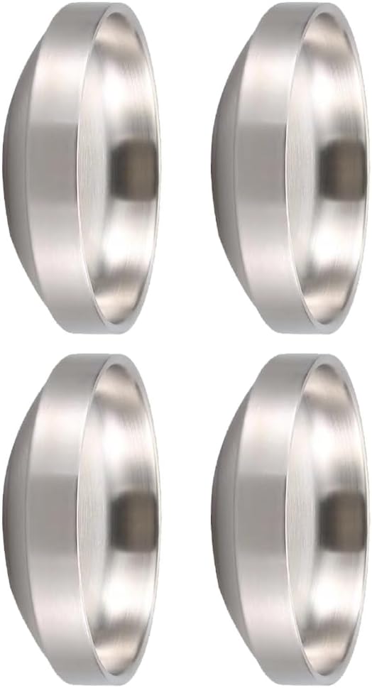 4Pcs Stainless Steels Rice Bowl Double Layer Small Plates Easy to Clean