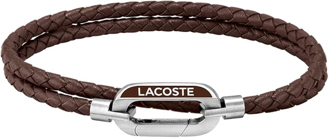 Lacoste Men's Starboard Collection Leather Bracelet Available in Blue, Green, Brown, One size, Leather, No Gemstone