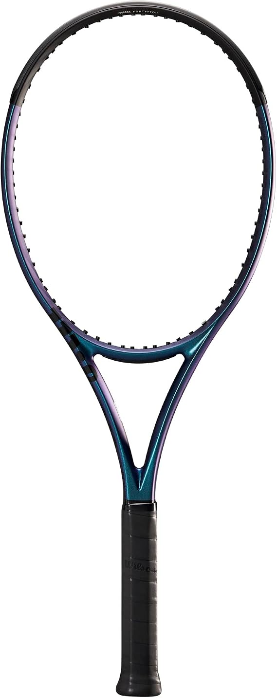 Wilson Ultra 100 v4.0 Performance Tennis Rackets, Strung with Sensation 16 Natural at Mid Range Tension