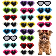 Puppy Hair Clips,20Pcs Cute Dog Bows Clips Heart Sunglasses Dog Hair Accessories for Valentine's Day St Patrick's Day Easter Pet Grooming (Random Color)