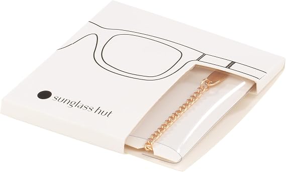 Sunglass Hut Collection Shiny White Firework Gold Sunglass Chain