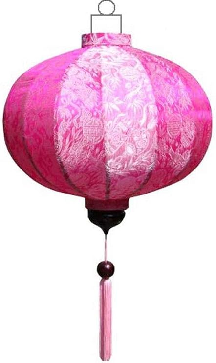 Vietnamese Oriental Silk Bamboo Handcrafted Lantern Lamp Chinese Globe Small 10 Colours, Pink