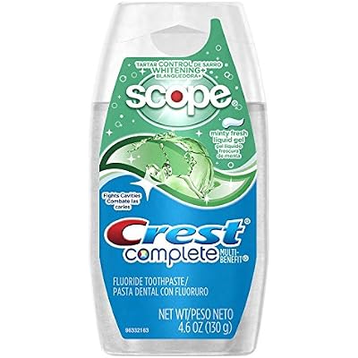 Crest Complete Tartar Control Whitening Plus Scope Liquid Gel - Minty Fresh 4.6 Ounces (Pack of 3)