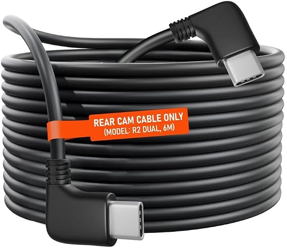 ROVE Ultimate 6M Rear Camera Cable for R2-4K Dual Dash Cam Only | USB-C to USB-C Replacement Rear Cable, Stable Power Delivery and Signal, Fits Sedans and SUVs, Easy Hidden Routing