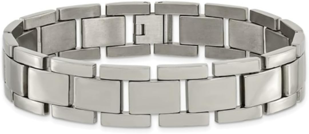 Men's Polished Titanium 13mm Bracelet, 8.5 Inches