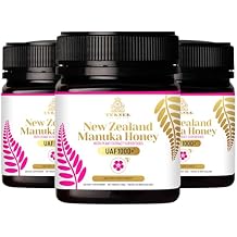 TURNER Certified Raw New Zealand Manuka Honey with UAF1000+ (8.8oz/250g) 1000x More Power, Greatest Gift to Support Everyday Wellness, Natural Probiotic, Prebiotic, Antioxidant Superfood, 3 Jars
