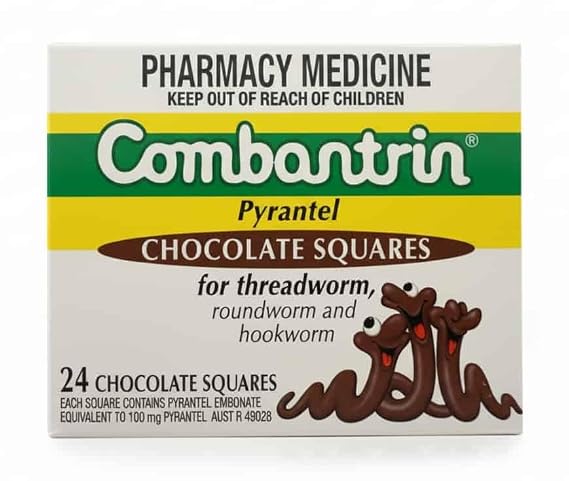 Combantrin Chocolate Squares - 24 Pack | EXP: 11/2028