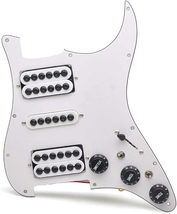 White 3Ply Color 3-ply HSH Humbucker Pickups Electric Guitar Loaded Prewired Pickup Pickguard for Electric Guitar