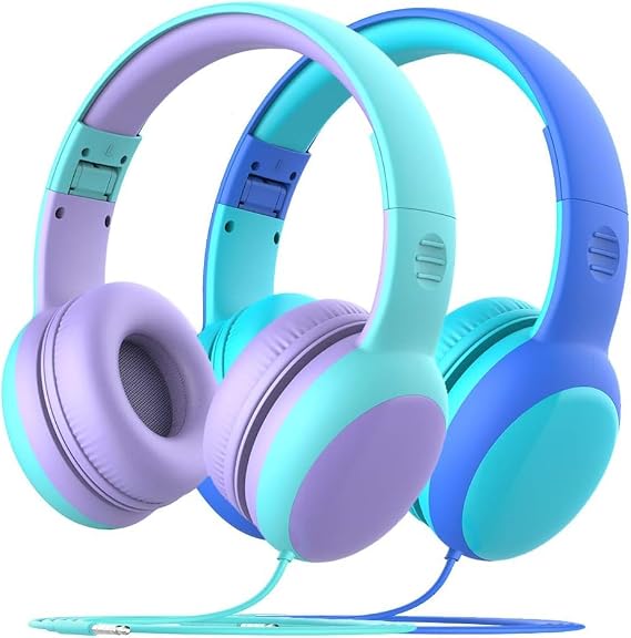 Kids Headphones with Limited Volume, Children's Headphone Over Ear, Toddler Headphones for Boys and Girls, Wired Headset Earphones for Children
