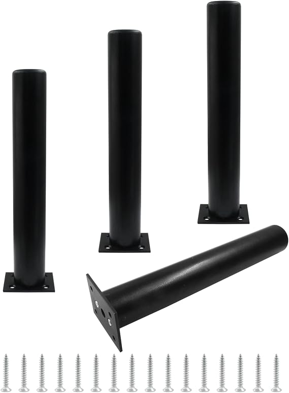 10"/ 250mm Aluminum Alloy Furniture Legs, 4 Pcs, Matte Black