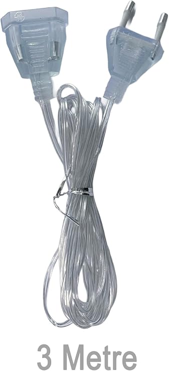 Şeffaf LED Işık Adaptör Kablo Fiş – 220V Priz Uyumlu Dekoratif Aydınlatmalar İçin (3 metre)