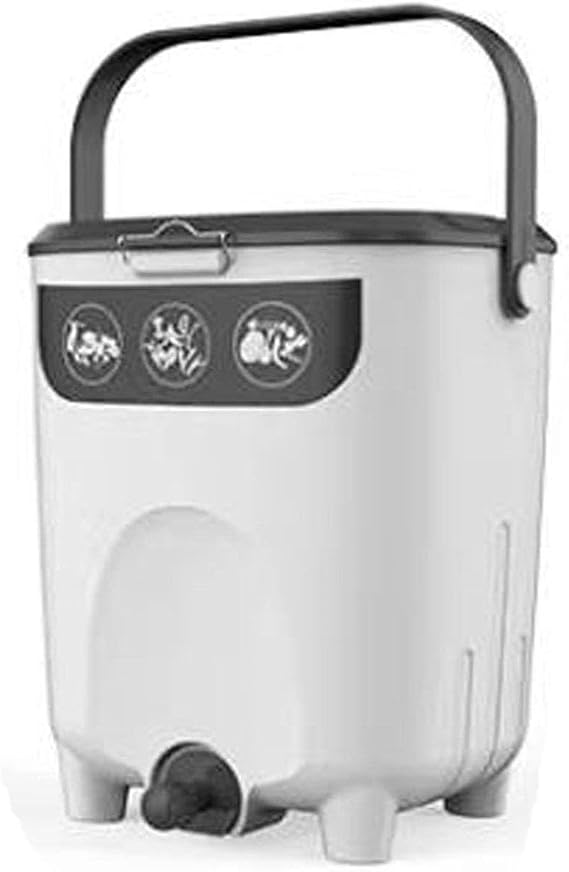 Compost Bin Compost Bucket Bokashi Compost Starter Kit, All Season Indoor Beginners Composter, Countertop Kitchen Compost Bin, Composting Container with Compost Liquid, Food Recycler for Indoor Garden