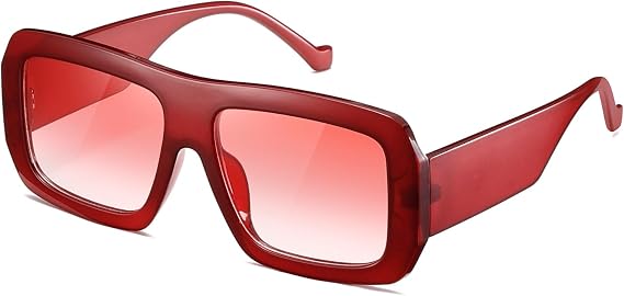 Oversized Square Sunglasses - Polarized UV400 Retro Frame Unisex Fashion Shades