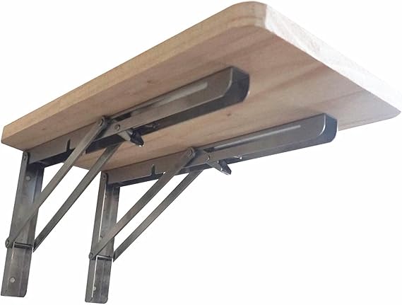 Wall Mounted Folding Kitchen Table Compact Space Saving Breakfast Bar Workstation White Wood 20x8 inch