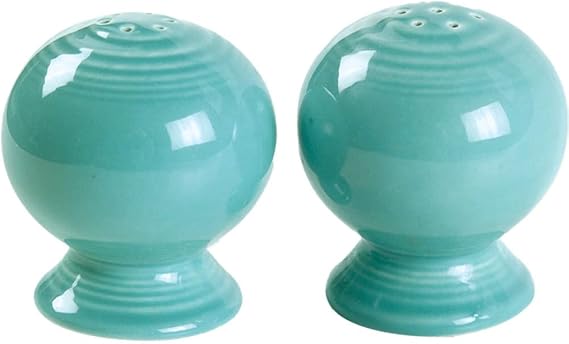 Fiesta Salt & Pepper Set Durable Ceramic, Lead-Free, Dishwasher/Microwave/Oven Safe Made in USA Dinnerware - Turquoise