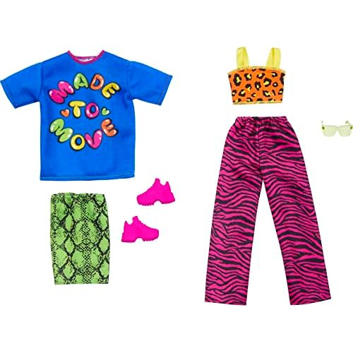 Barbie Clothes, Fashion & Accessories Pack Fashion Dolls, Set Includes 2 Complete Looks with Vibrant Outfits & Styling Pieces
