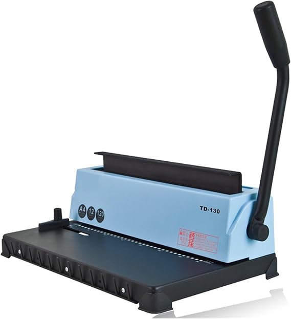 Binding Machine, 34 Square Holes Double Wire Book Binding Machine TD-130 Binder Punch 12 /Bind 120 Sheets School Office Supplies