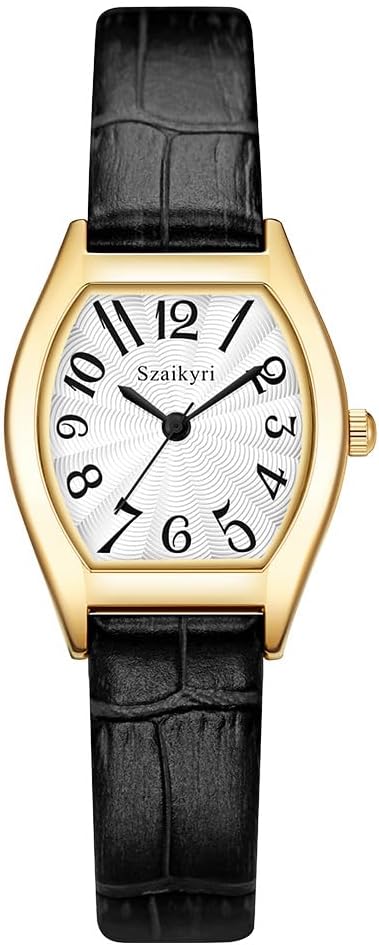 Szaikyri Rechteck Damenuhr mit Arabischen Ziffern Zahlen Damenkleiduhr Armbanduhr Damen