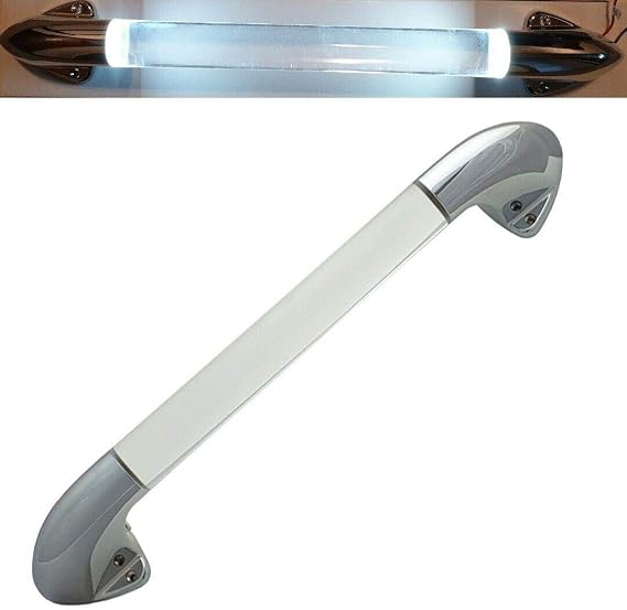 Marvix 12V 24V LED RV Entry Door Grab Handle White Lighted Assist Bar Motorhome Caravan
