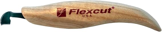 FLEXCUT Wood Carving Tools | Right-Handed Scorp | Gouge for Wood Carving | 5/16 Inch |KN23 | 1095 High Carbon Steel Blade | Made in the U.S.A.
